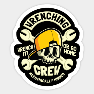 Fun Mechanic - Wrenching Crew with Skull Sticker